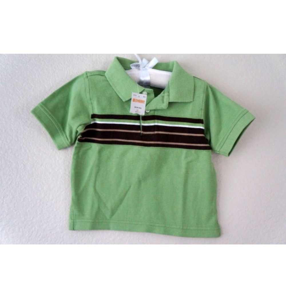 Gymboree Polo T-shirt Green Striped Short Sleeve