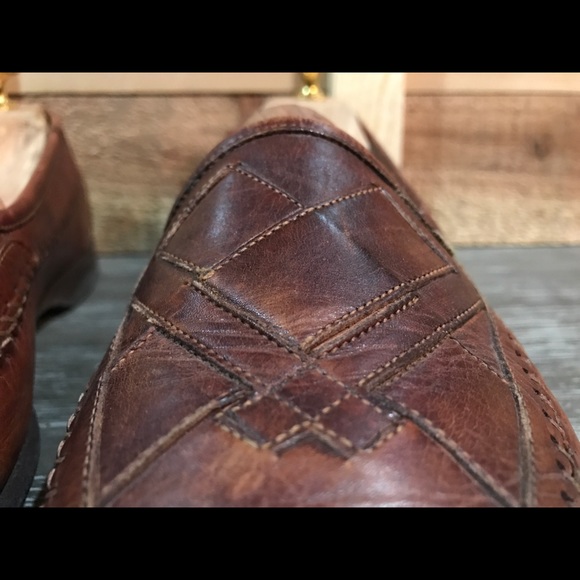 Santoni Woven Leather Slip On