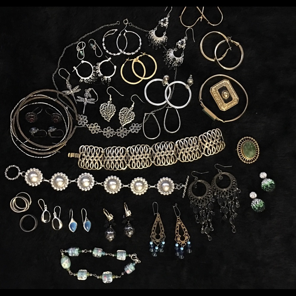 Lots Of Used Jewelry- Earrings, Bracelets, Etc.