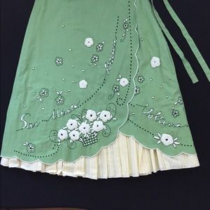 Fully Lined Spring Wrap Skirt with Embroidery Sz 0