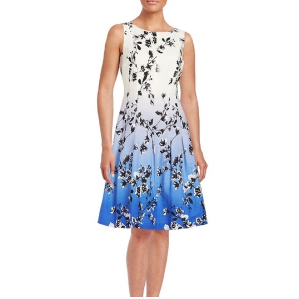 Ivanka Trump Women's Ombre Floral Fit&Flare Dress