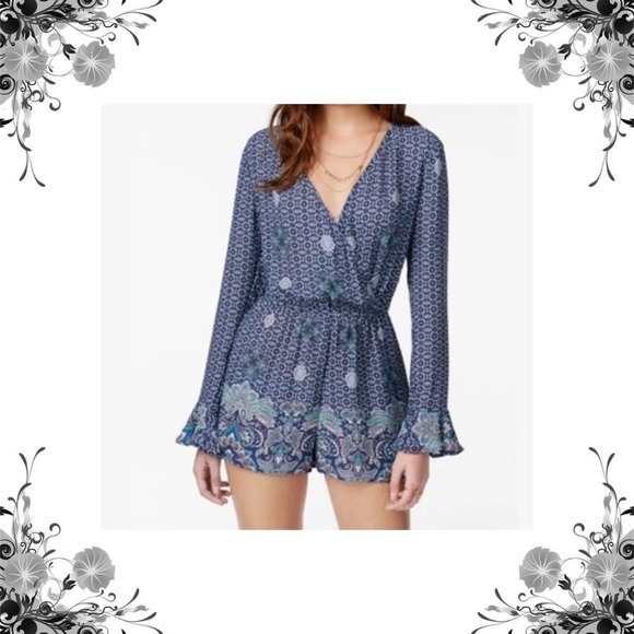 American Rag Pants - Floral Print Surplice Romper