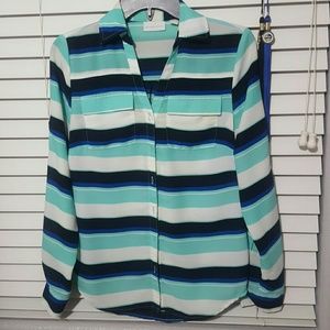 Stripe blues and white shirt