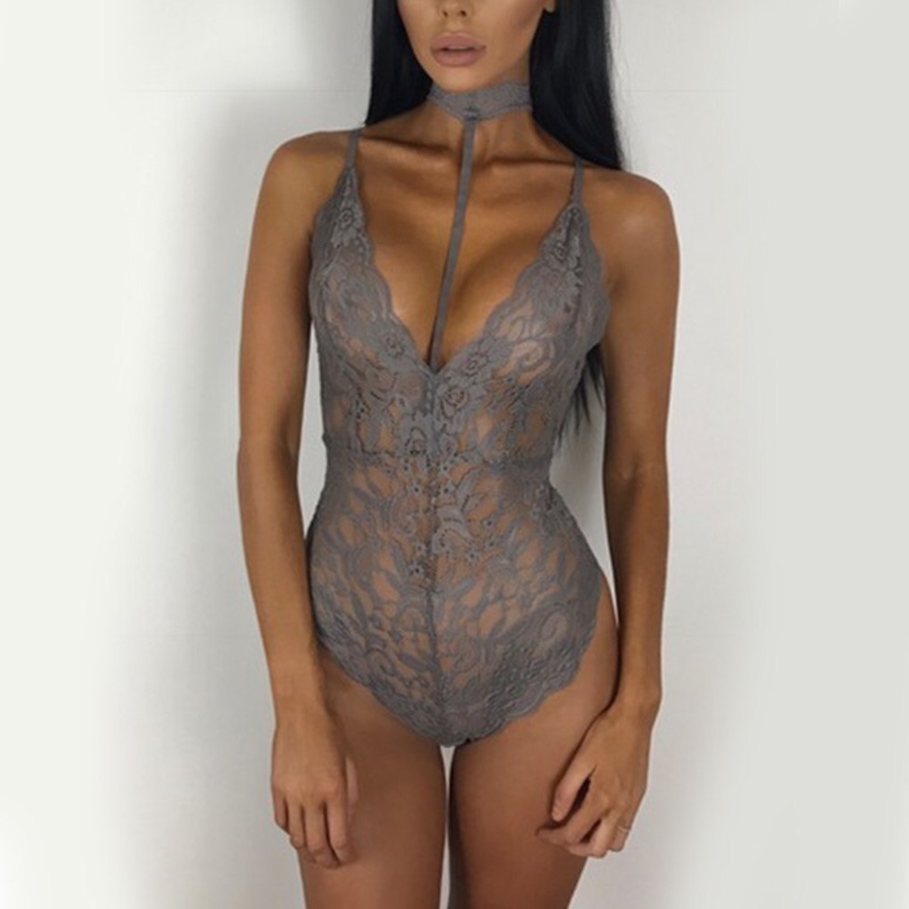 * LAST TWO* LACE CHOKER BODYSUIT. - Picture 2 of 3