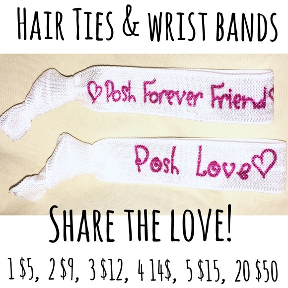POSHMARK CUSTOM HAIR TIES,WRIST BANDS! PFF&POSH❤️️ - Picture 2 of 4