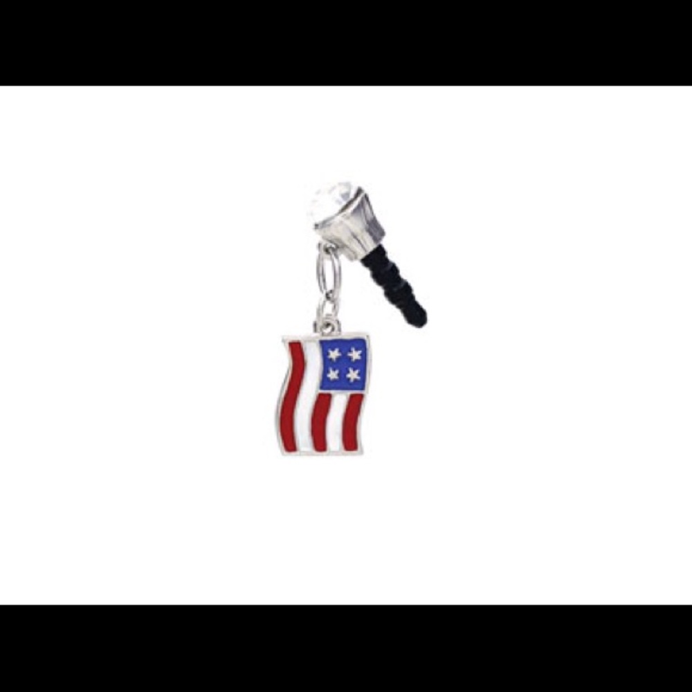 American Flag Cell Phone Charm.