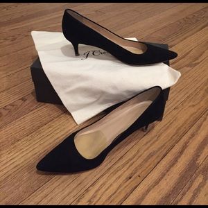 J crew. Black suede pumps