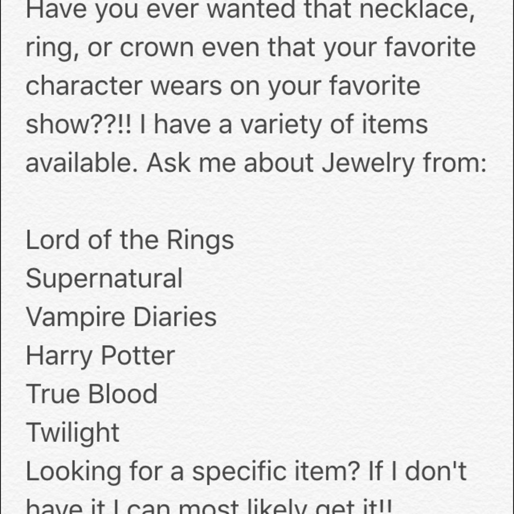 Jewelry!!! As seen on TV & in Movies