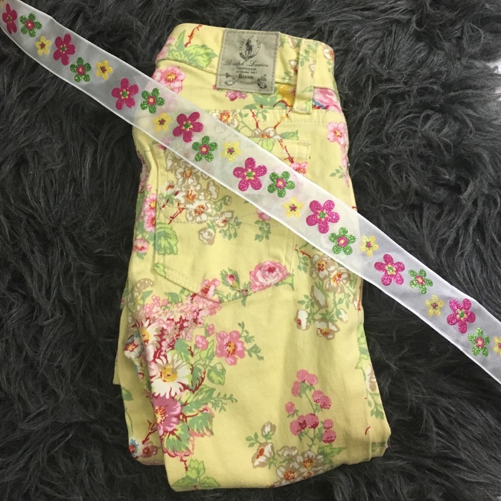 Girls Ralph Lauren floral jeans💐