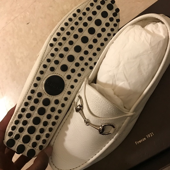 white leather horsebit with rubber sole main image 5