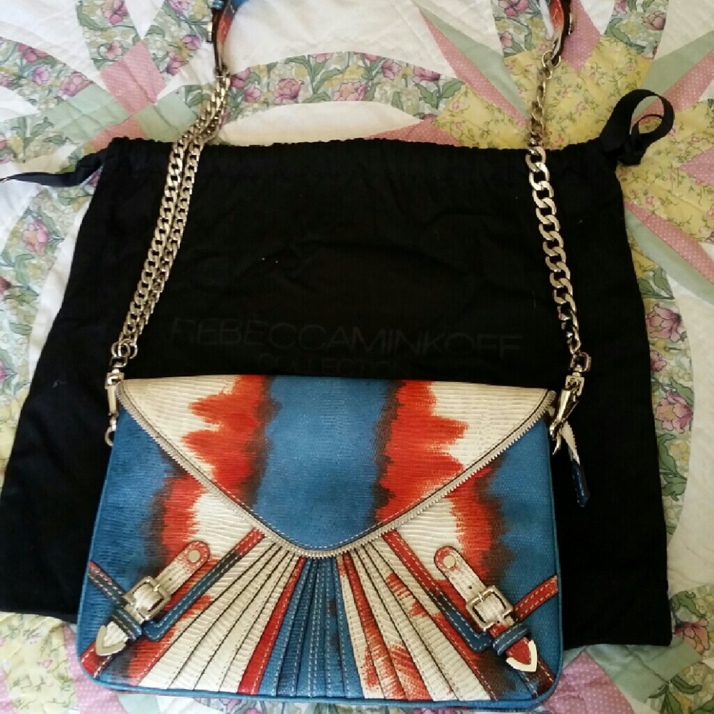 SALE Rebecca Minkoff Maria Lizard Handbag & Clutch - Picture 2 of 5