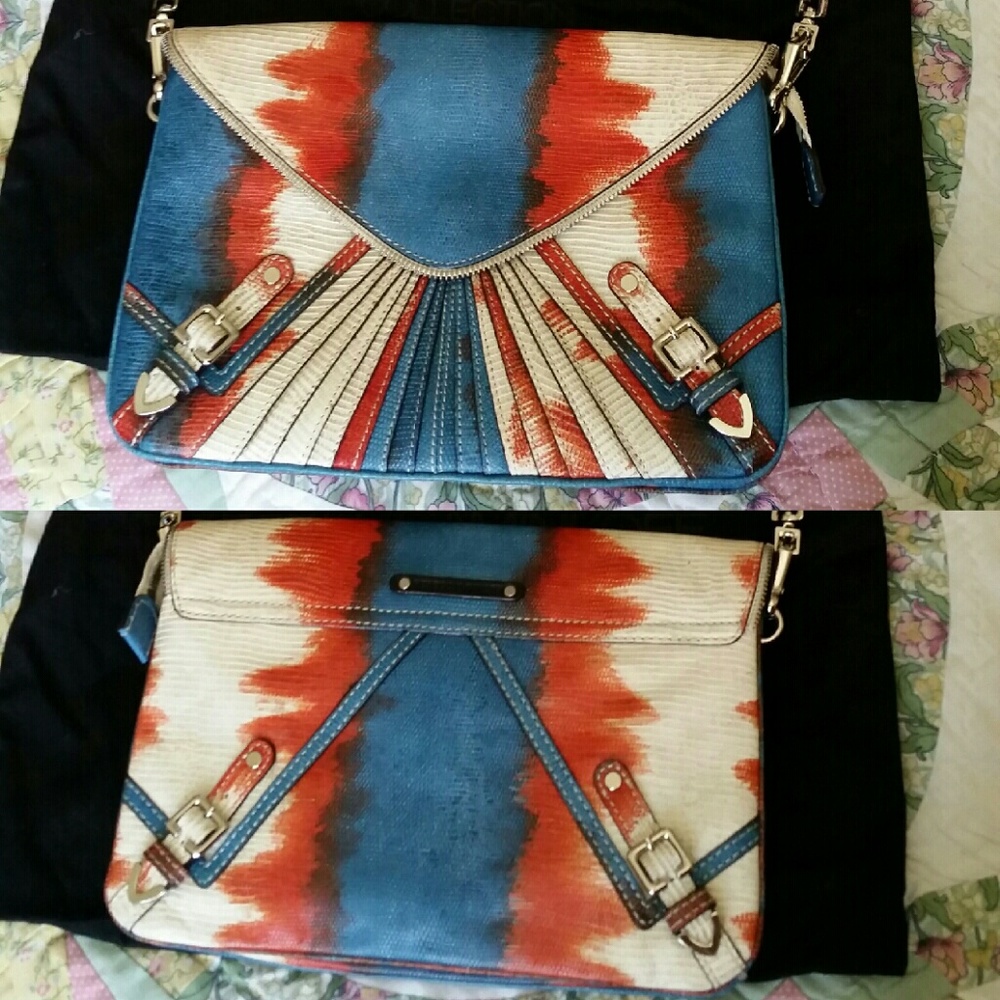 SALE Rebecca Minkoff Maria Lizard Handbag & Clutch - Picture 3 of 5