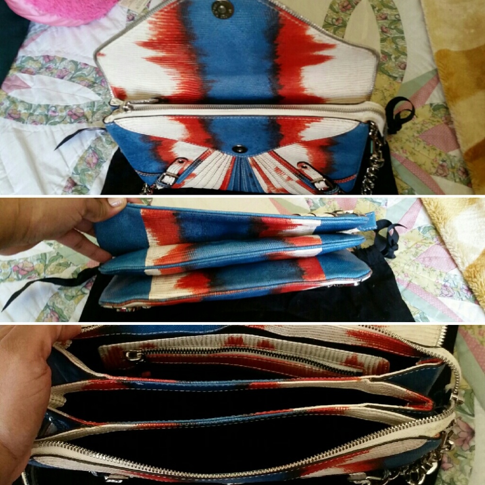 SALE Rebecca Minkoff Maria Lizard Handbag & Clutch - Picture 4 of 5