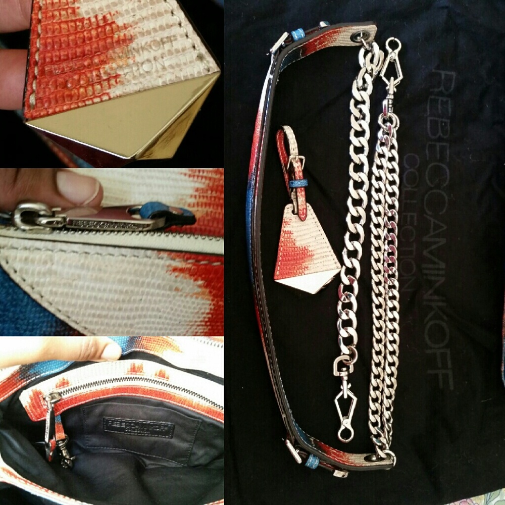 SALE Rebecca Minkoff Maria Lizard Handbag & Clutch - Picture 5 of 5