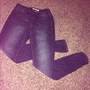Dark wash denim skinny jeans