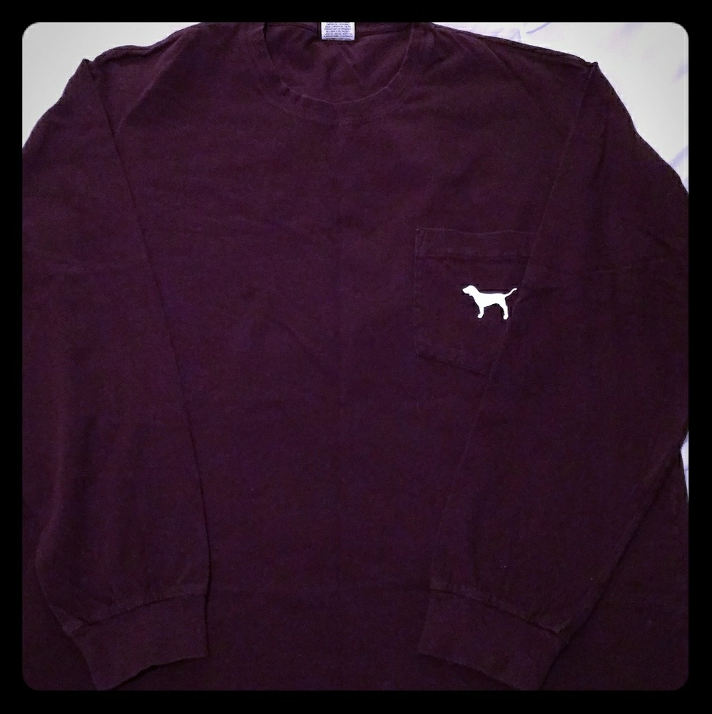 VS PINK Long Sleeve Pocket Tee