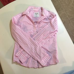 Small Abercrombie pink gingham button down