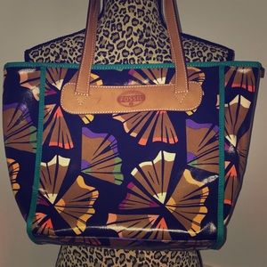 Fossil Coated Canvas Tote