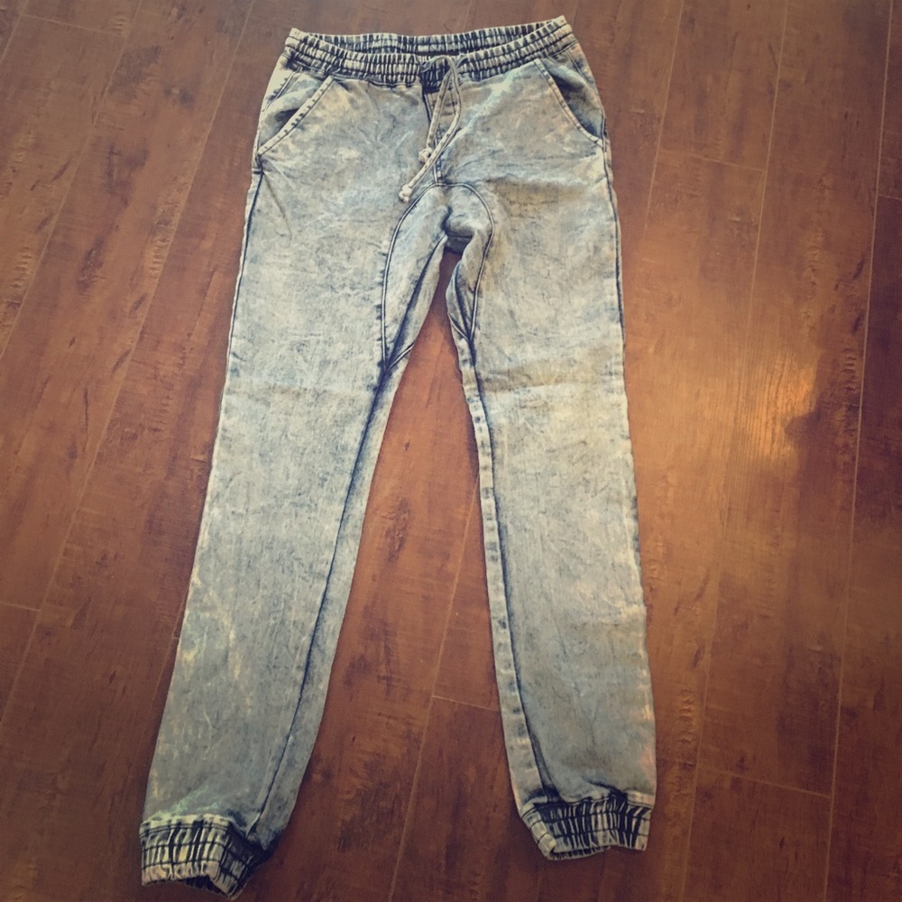 90's Style Denim Joggers