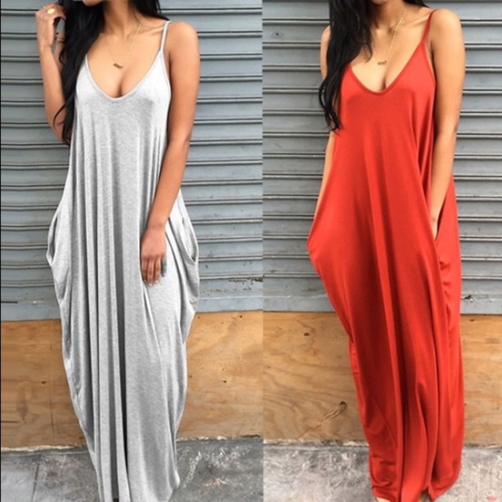 🛍️Oversized Bohemian Dress Maxi Dress w/Pockets✨
