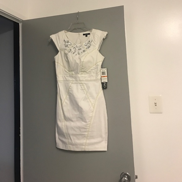 XOXO Dresses & Skirts - Size 3/4 XOXO White dress with rhinestones🌹🌹🌹🌹
