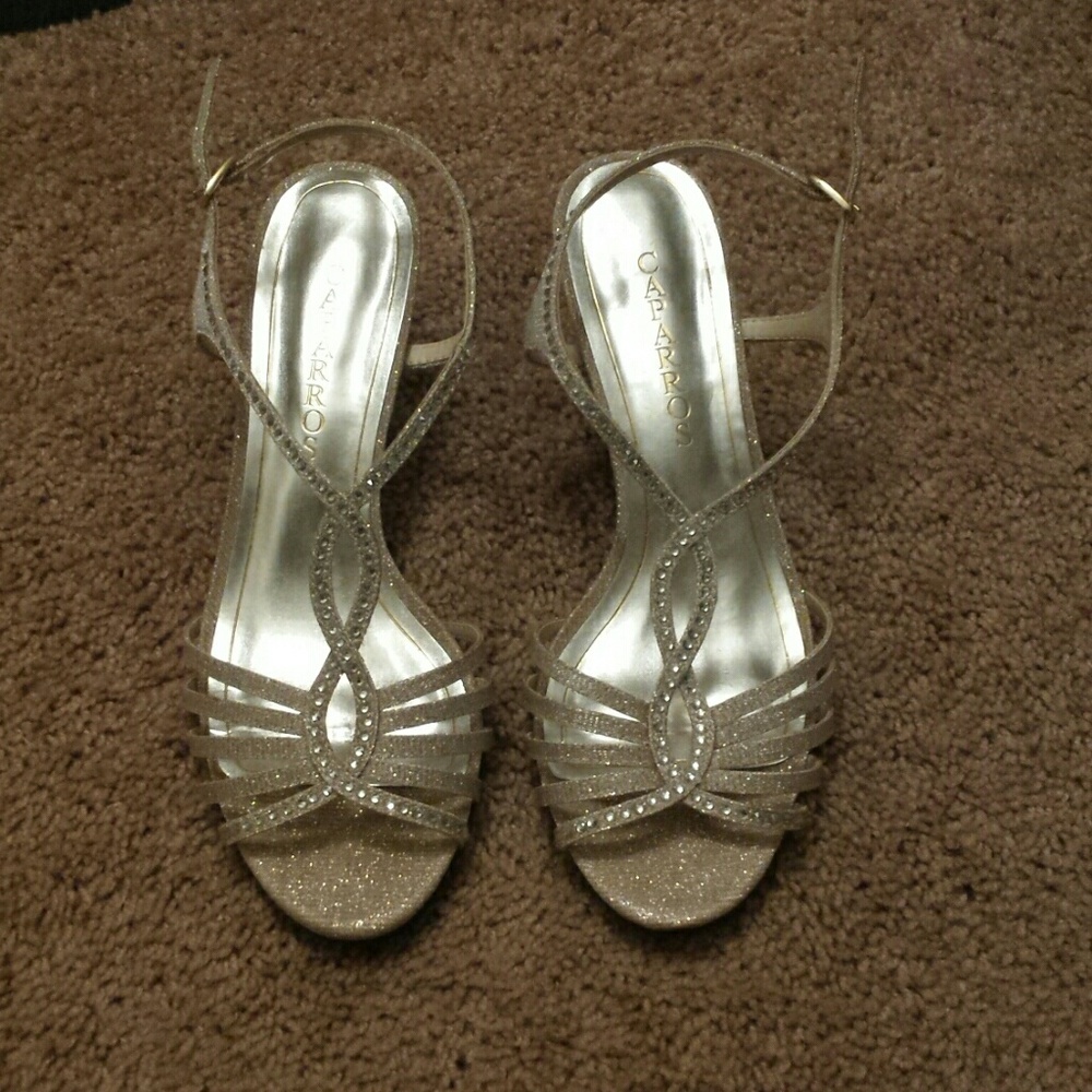 Caparros Sabrina Evening Sandals Nude Glimmer
