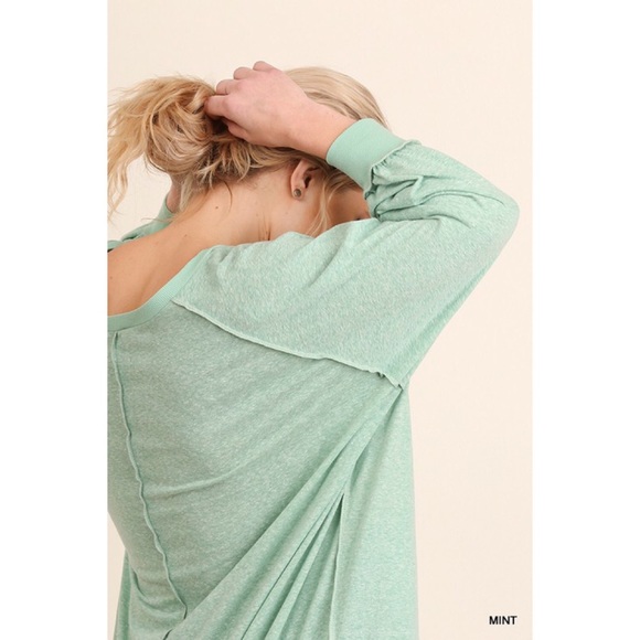 LAST ONE!! Oversized Boat Neck Top - Picture 3 of 4