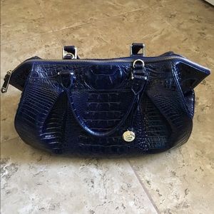 Navy Blue Brahmin Faye Melbourne Large Satchel