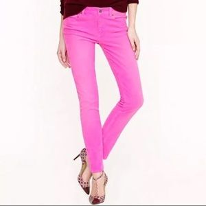 🌼J. Crew🌼 Neon Pink Toothpick Jeans Ankle Skinny