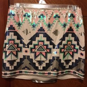 Express NWT sequin design mini skirt XS
