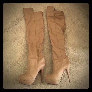 Tan over the knee boots!