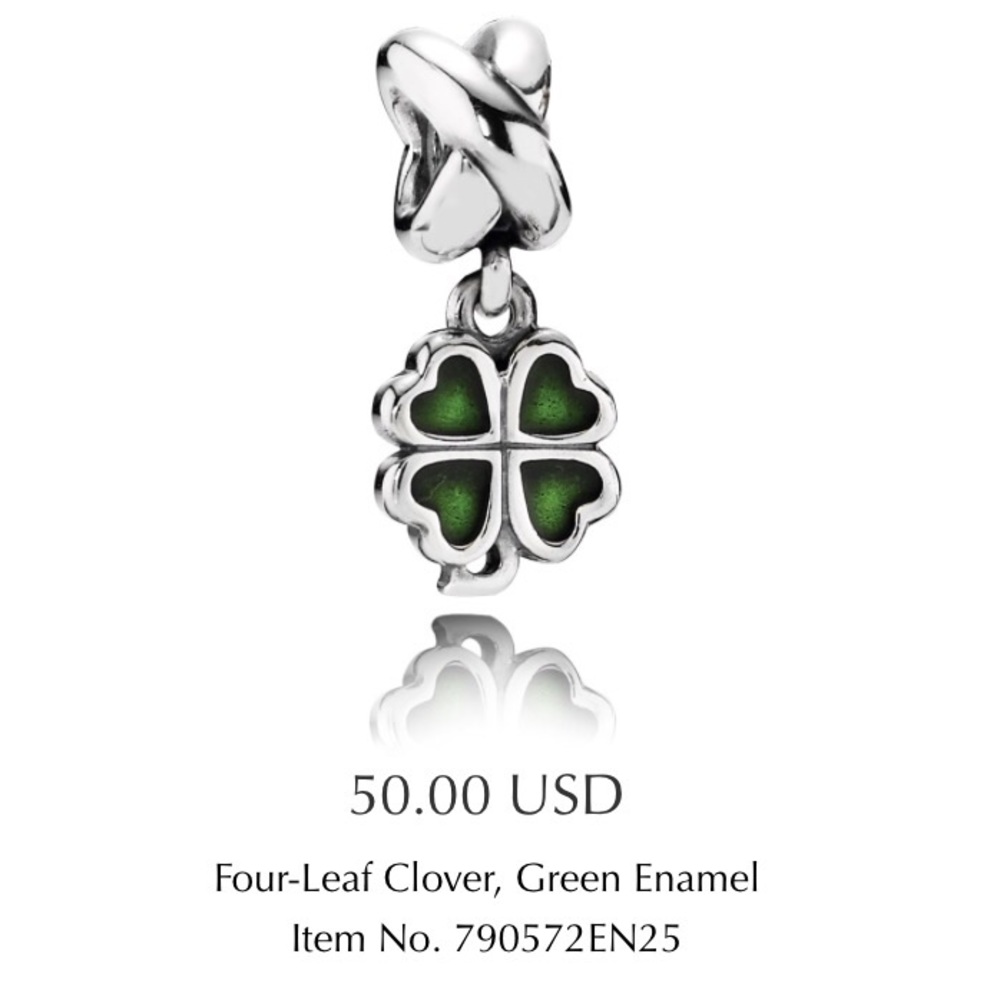 PANDORA | Four-Leaf Clover, Green Enamel Charm