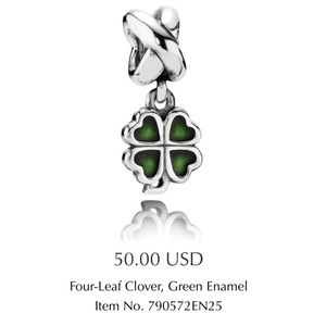 PANDORA | Four-Leaf Clover, Green Enamel Charm