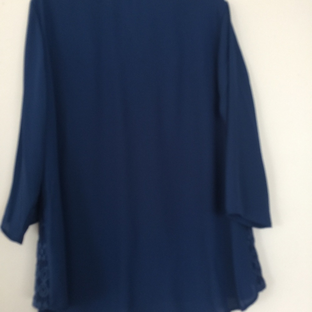 NOTATIONS BLOUSE  W/Lace Size 1X Color BLAMAT - Picture 4 of 4