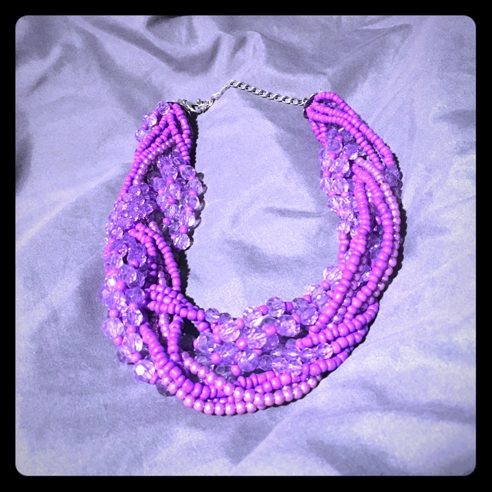 Purple twist necklace