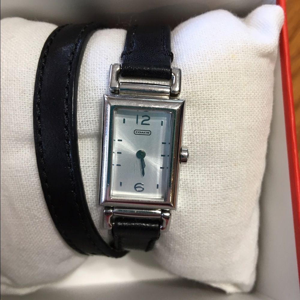 EUC Black Coach Double Wrap Watch