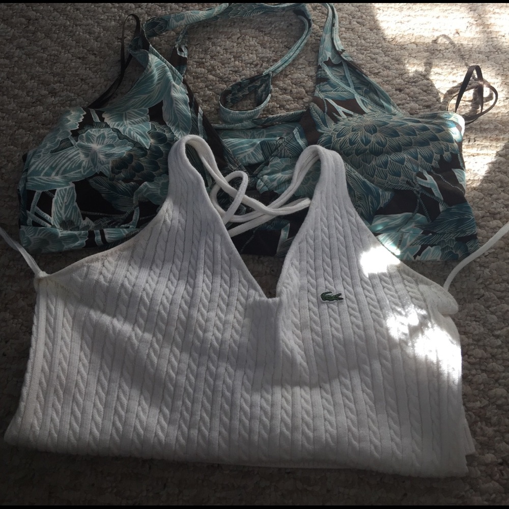 Lacoste and Ann Taylor halter tops
