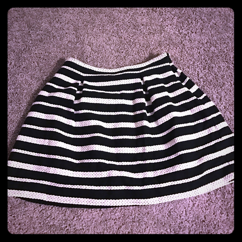 Black and white skirt.