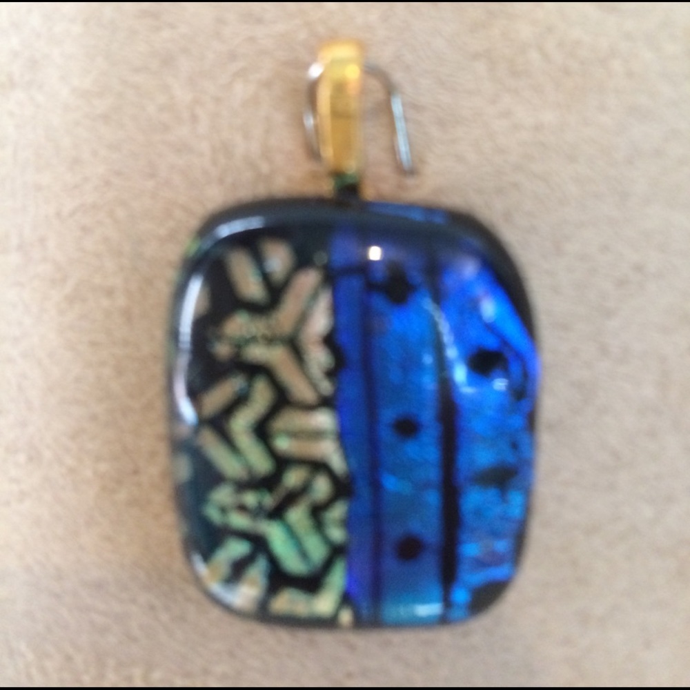 One-of-a-kind Handmade dichroic glass pendant