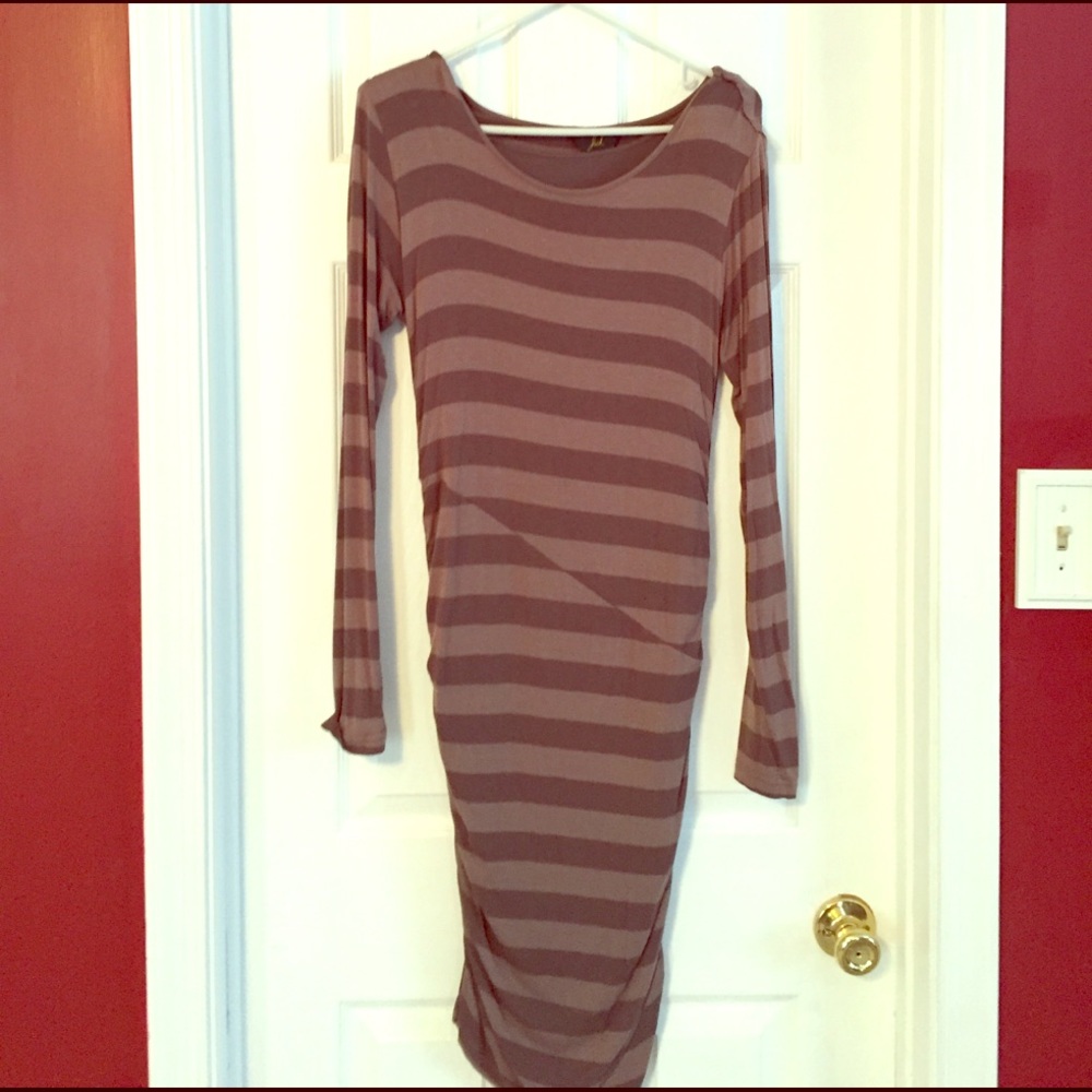 Jack dress with attached slip. Side gathering