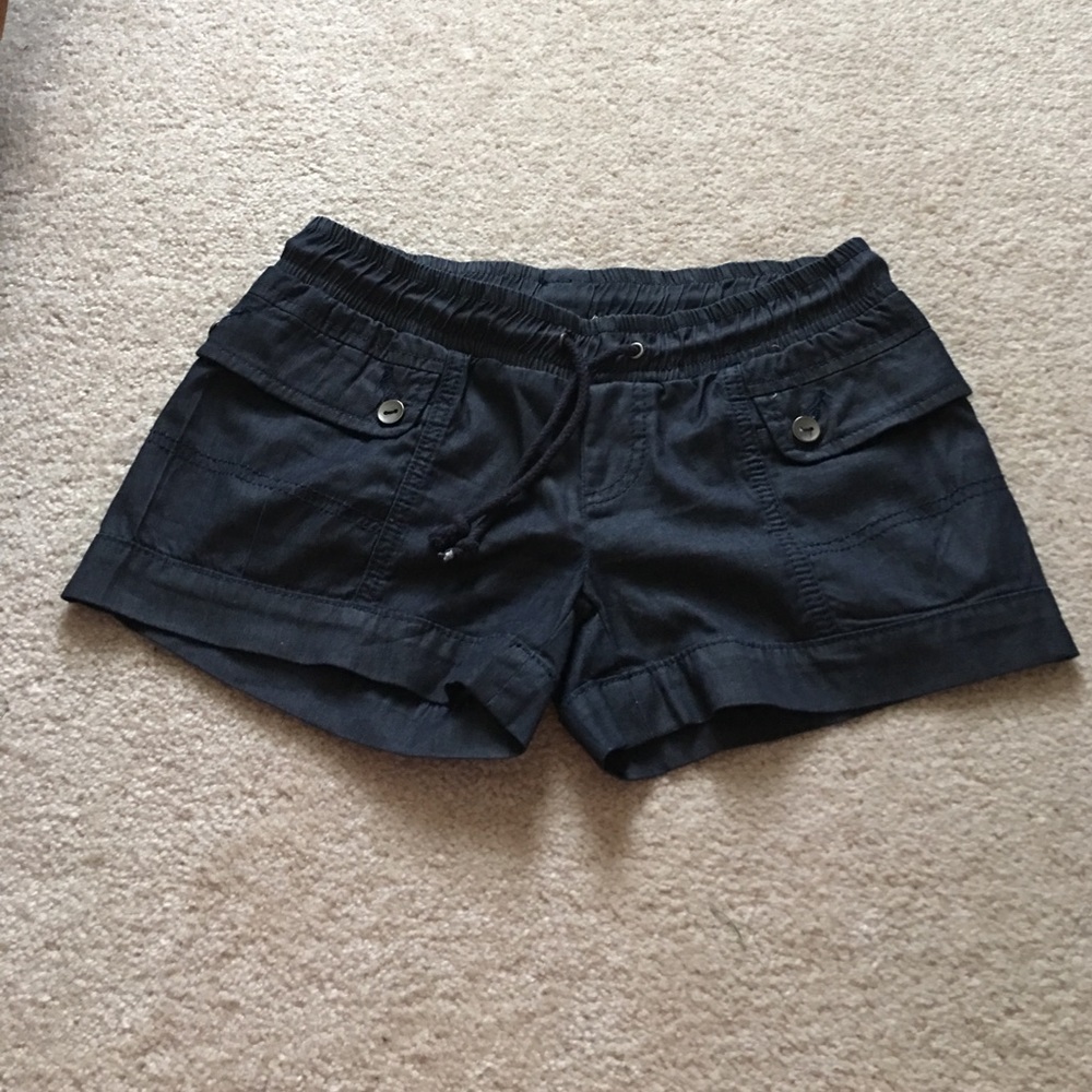 Arden B drawstring relaxed denim colored shorts