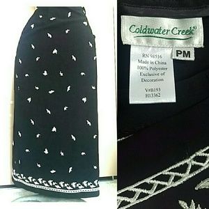 Maxi shirt in petites, Black and white embroidered