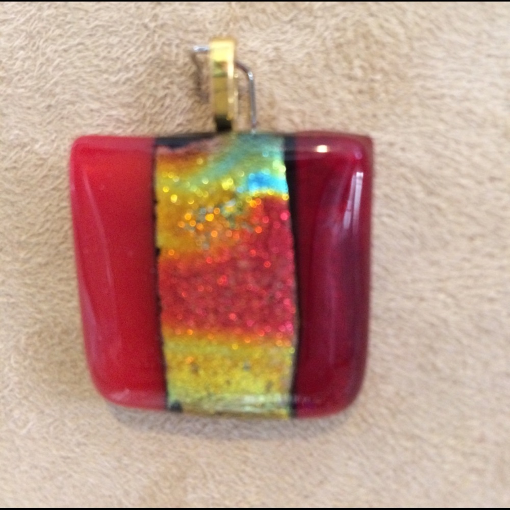 One-of-a-kind Handmade dichroic glass pendant