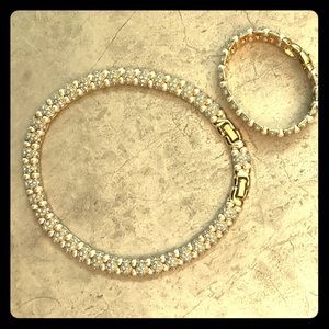 Diamond and pearl costume jewelry