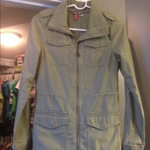 Military jacket olive green utility army cargo zip