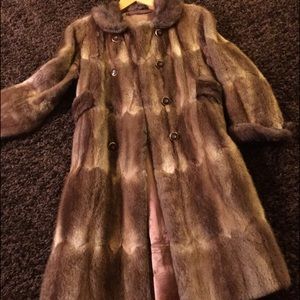 Winter natural mink fur coat, 3/4, size 2-4