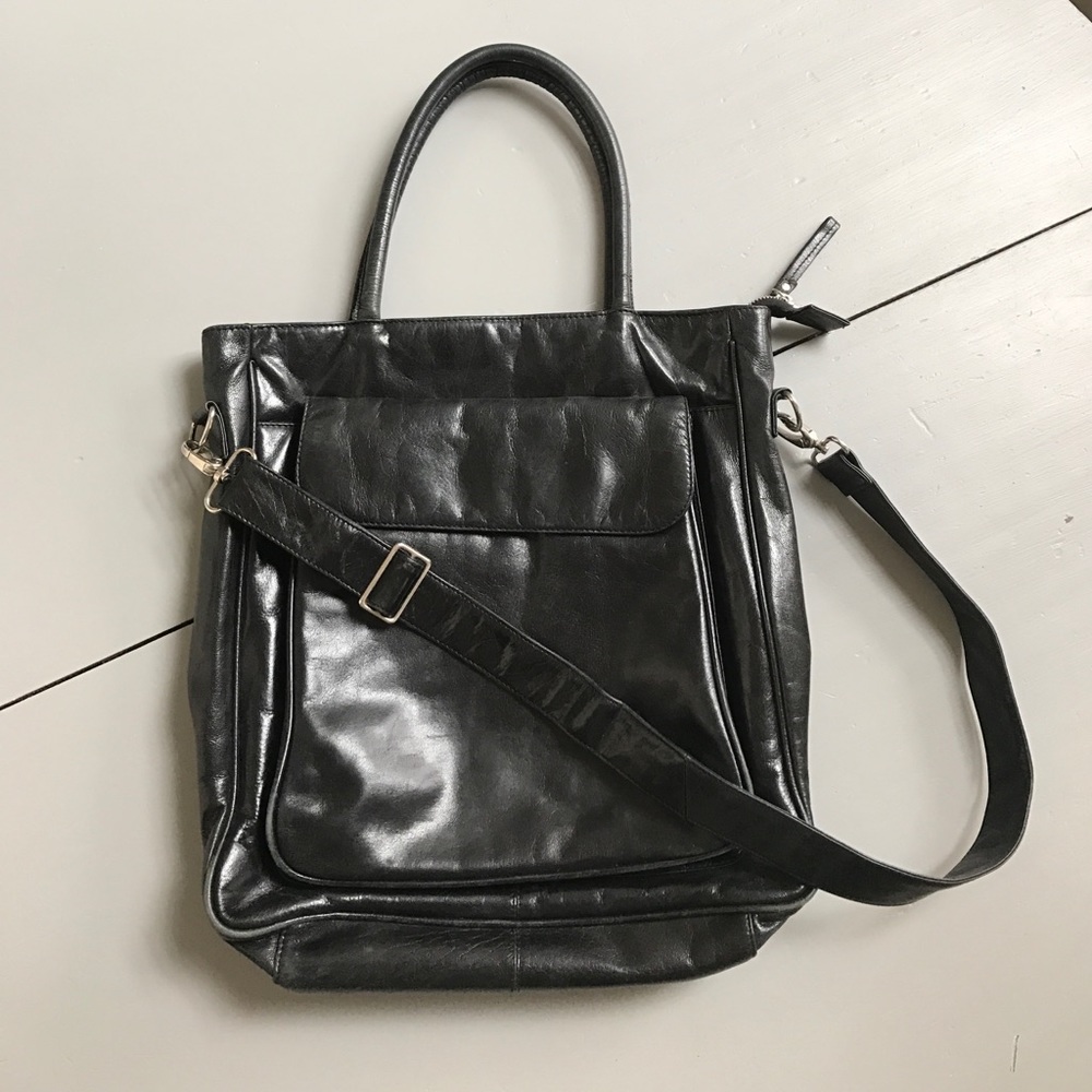 Latico black leather laptop bag