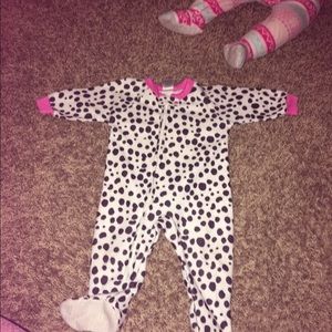 GERBER baby girl footed pajamas FLEECE