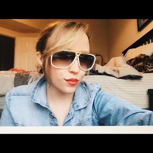 Louis Vuitton White Evidence Sunglasses
