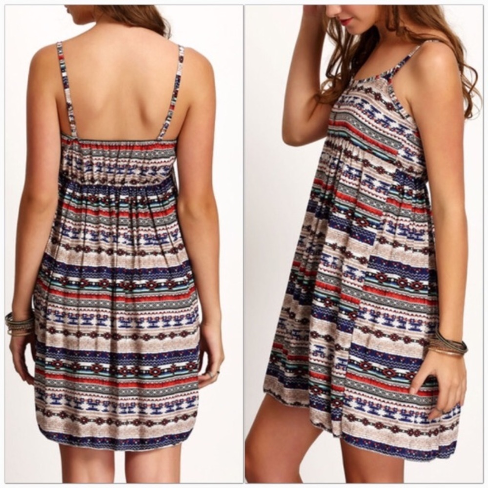 Aztec Print Mini Dress - Picture 2 of 4
